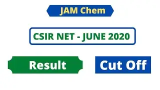 CSIR NET JUNE 2020 Result || CSIR NET Chemical Science Cut off June 2020 || CSIR NET JUNE 2020