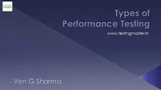Manual Testing - Types of Performance Testing || Testing Master || www.testingmaster.in