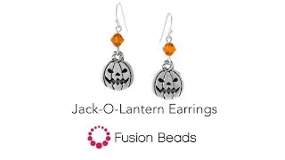 Make the Jack-O-Lantern earrings by Fusion Beads