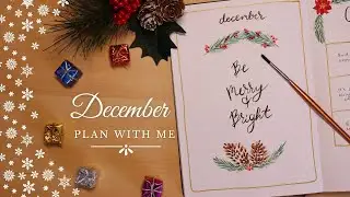 December 2021 Bullet Journal Plan With Me - Poinsettias & Pinecones