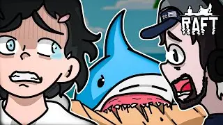 2 Bros and Shark Chilling on Raft!?! (Raft Hardcore)
