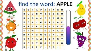 Fruits Word Search Game | Find the words in the word search | English Words | Fun Learning Videos