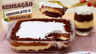SOBREMESA NA TRAVESSA MUITO FÁCIL - SENSAÇÃO DE CHOCOLATE E RECHEIO MOUSSE MARACUJÁ - Dika da Naka