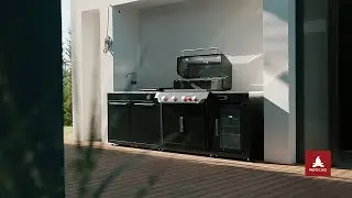 Montaj bucatarie exterioara inox modulara de gradina Weber BBQ Kitchen