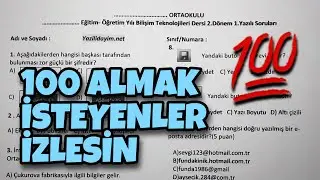 5.Sınıf Bilişim Teknolojileri 2.Dönem 1.Yazılı