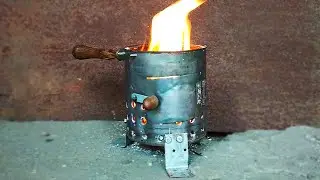Самодельная походная печь из под банки краски