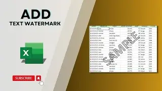 How to Put Text Watermark in a Microsoft Excel