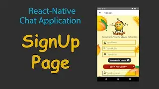 React-Native Chat Application ( Hello-Mango ) | Sign Up Page | #kusal_gunawardana