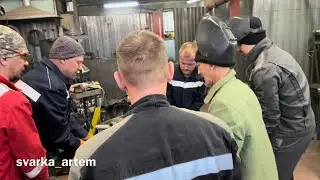 Welding cast iron with a semiautomatic machine. THIS HAPPENS.