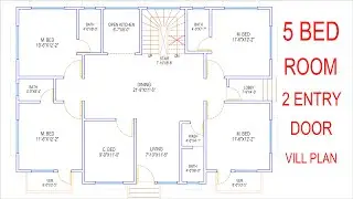 HOUSE PLAN DESIGN | EP 306 | 1500 SQUARE FEET 5 BEDROOMS HOUSE PLAN | LAYOUT PLAN