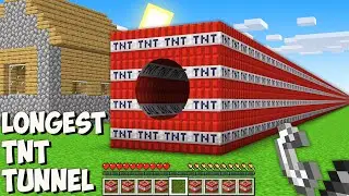 Where doest THE LONGEST TNT TUNNEL leads in Minecraft? I found THE BIGGEST SECRET TNT TUNNEL!