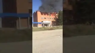 Пожар в заброшенном здании мясокомбината, г. Лабинск