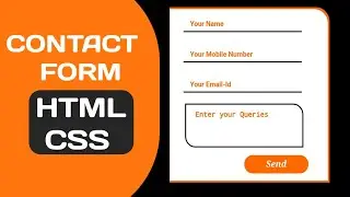 How To Make Contact form using Html and css |  Contact form using only html and css