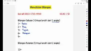 KELAS 1 SD & TK Menuliskan Bilangan Satuan dan Puluhan #kelas1 #menuliskanbilangan #tk #kakwahyu