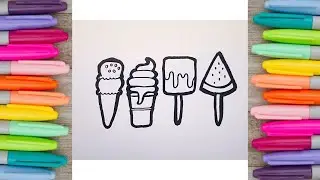How to Draw ice creams step by step #icecream #drawing