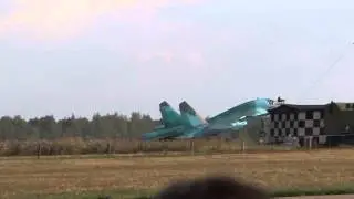 Посадка Су-34 в Дягилево
