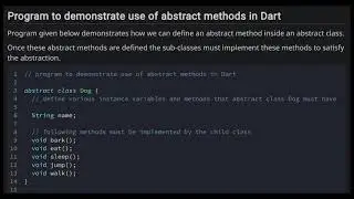 Abstract Methods in Dart Programming Language
