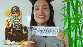Teaching phonics using slide printables:medial sound a