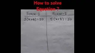 Equation ko kaise solve kare |  samikaran ko kaise solve kare #samikaran #maths #mathsshorts