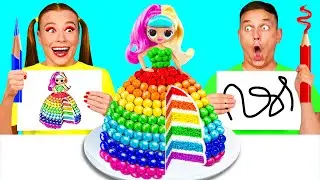 Who Draws it Better Take The Prize Challenge | Funny Food Hacks by BaRaDa Challenge