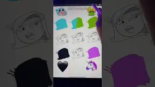 ⍰ 🤮🖤🦄 Emoji Color Mixing Palette Inside out 2 #insideout2 #insideout #colors