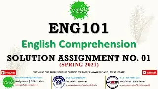 ENG101 Assignment No. 1 Solution Spring 2021 | ENG101 Assignment 1 Solution 2021