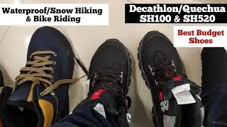 Best quality trekking shoes waterproof  snow hiking and bike riding, high ankle Quechua SH100 SH520