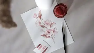 Spring Blossom watercolor full tutorial