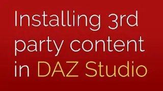 Installing 3rd party content in DAZ Studio