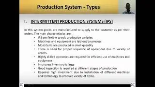 Production System - Concept, Types and Intermittent v/s Continuous systems  - SY Bcom Sem IV