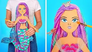 DIY Mermaid From Cardboard! How To Make A Doll From Cardboard