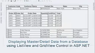 Displaying Master/Detail Data from a Database using ListView and GridView Control in ASP.NET