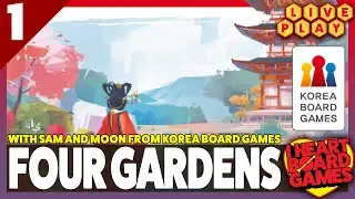 Four Gardens w/ Sam and Moon from Korea Board Games, 3p playthrough | Live Play Session 1