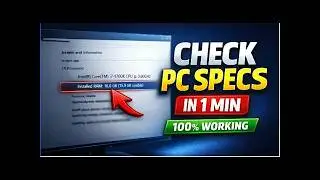 How To Check Your PC Specs (Windows 10 & 11) – Full Beginner Guide 2026