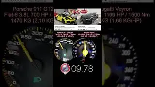 Porsche 911 991.2 GT2 RS 700 HP vs Bugatti Veyron 1199 HP 