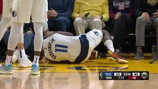 Tim Hardaway down in pain after having LEFT KNEE INJURY vs Warriors