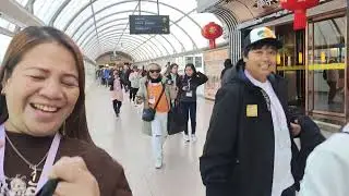 LO WU  mtr station with friends traveling to Shenzhen, China 