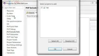 PHP Eclipse - Enable Code Assist Linking Between Different Project Files