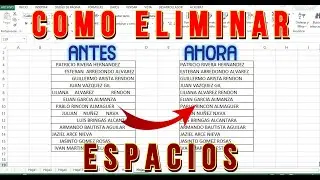 Como QUITAR espacios en una celda de Excel