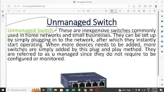 Unmanaged switch in networking || Unmanaged Switch in Hindi |