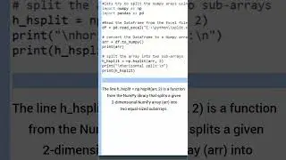 Splitting the array in 2 subarrays using Numpy.Hsplit