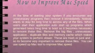 Improve Mac Speed  anf Perfrom Your Task Smoothly
