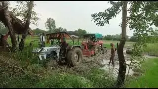 यादव जी का ट्रैक्टर फँस गया!निकालने मे driver का छुटा पसीना!#Tractor#Video