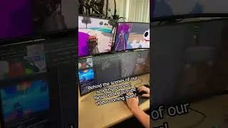 Editing Content on a Triple Monitor Setup 👀 #shorts #gaming #editing