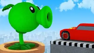 LONG CARS vs PLANTS & ZOMBIES in Teardown