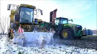 SCHNEECHAOS Rübenernte / Bodenbearbeitung im Winter