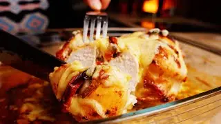ФАРШИРОВАННАЯ КУРИНАЯ ГРУДКА запечённая с томатами и грибами. Готовим дома, в духовке.