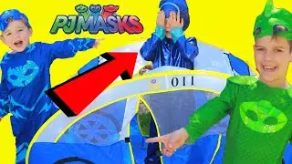 PJ Masks NIGHT NINJA TAKES GEKKO'S Power Wheels CAR with 4 Catboy & Gekko Episodes