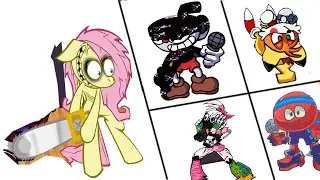 Drawing Friday Night Funkin' #Part 5 (Fluttershy, Tails,...)