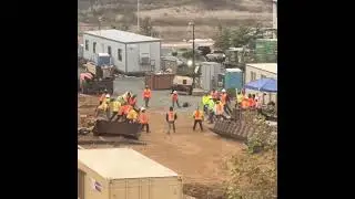 Morning workout near the building area #morningexercise #constructionsite #physical  #healthyhabits